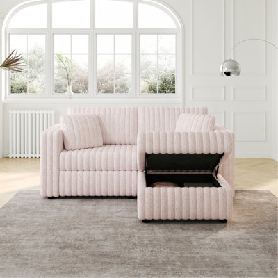Canapé modulaire 75,6 po pour 2 personnes avec levage hydraulique. Très confortable et élégant. S'agence au repose-pieds de 30,7 po. Idéal pour la chambre à coucher et le salon. Rose clair