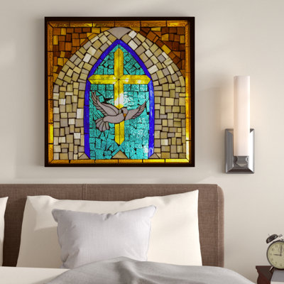 « crossed vitrail v », reproduction d’impression sur toile tendue