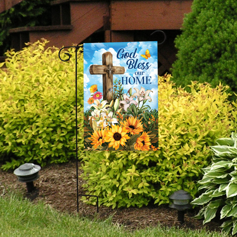 «God Bless Our Home Garden» - drapeau
