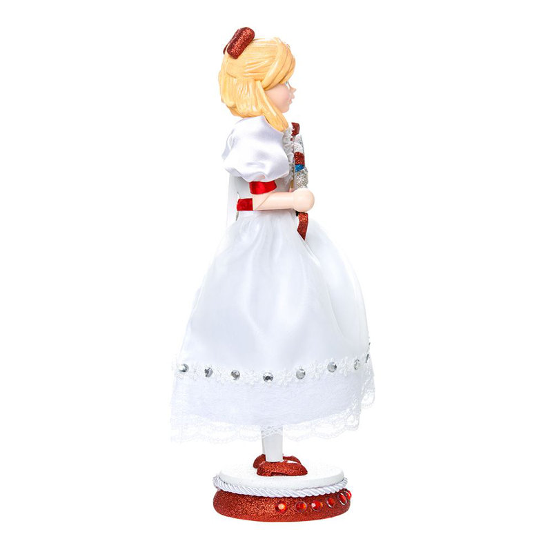 15-Inch White and Pink Clara Nutcracker with Miniature Prince