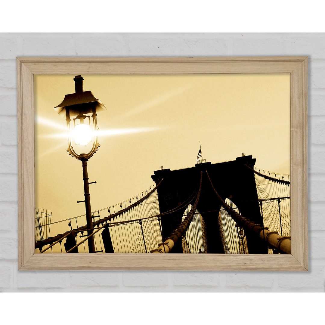 Brooklyn Bridge Street Light Retro - Druck