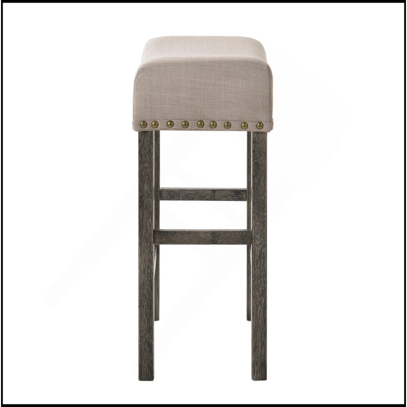 Tabouret à hauteur de comptoir brun clair et gris patiné (ensemble de 2)