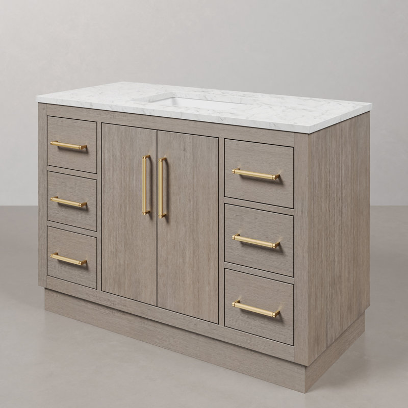 Hugo 48'' W Single Vanity, Satin Gold