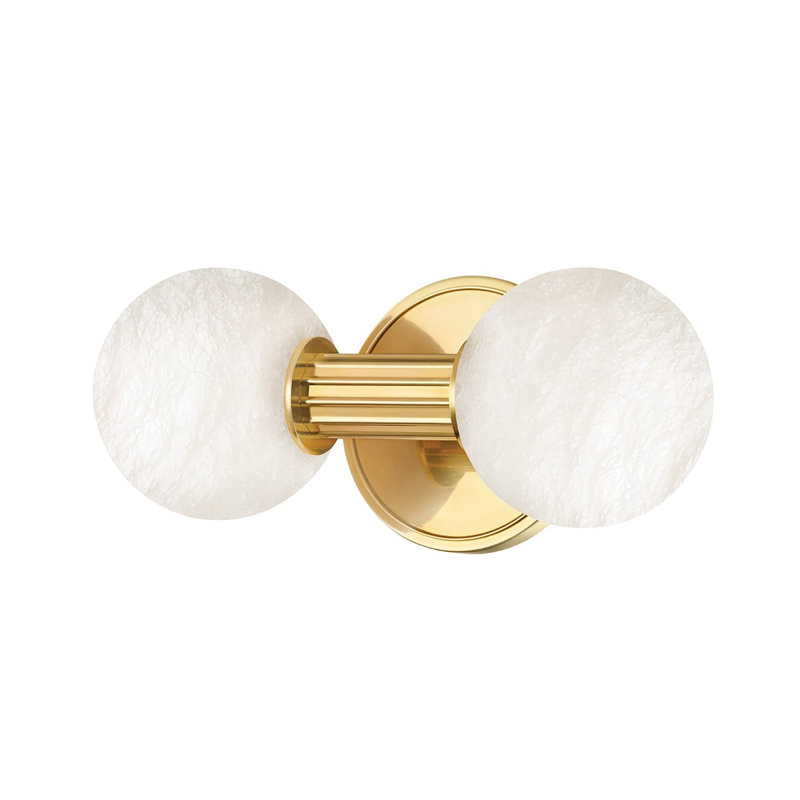Aged Brass Dual Globe LED Wall Sconce