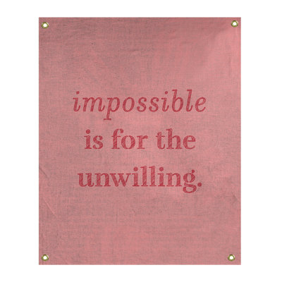 Tapisserie quote « impossible à écrire » en polyester