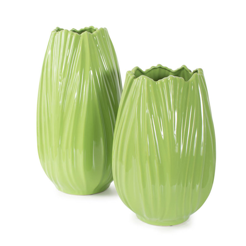 Vase de table en céramique Hedaya, H 15 po x l 8,5 po x P 8,5 po