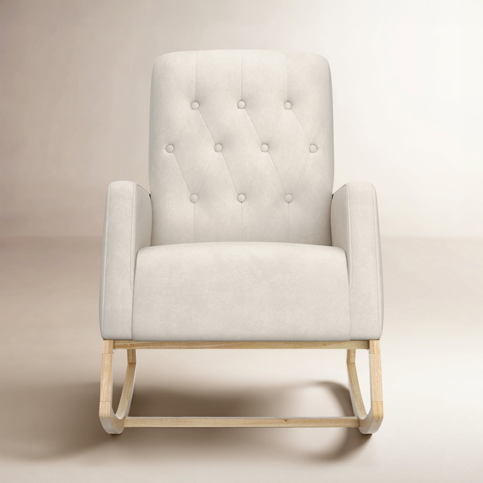 Northern Lights Nursery Rocker, Ivory Polyester Blend, Natural