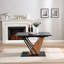 Table de salle à manger extensible moderne de 61,81 po avec motif géométrique et base en métal robuste pour la maison et le bureau-93307932-93307935
