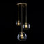 Luminaire suspendu sphérique moderne en verre transparent à 3 lumières