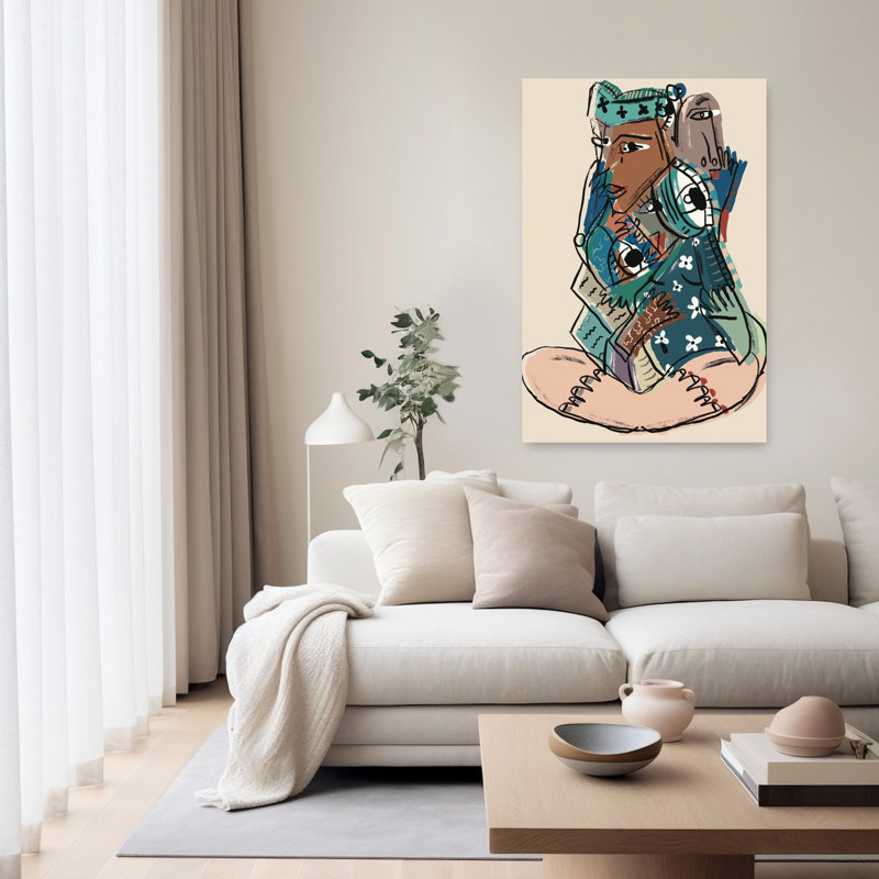 Art mural moderne abstrait, 60" H x 40" W