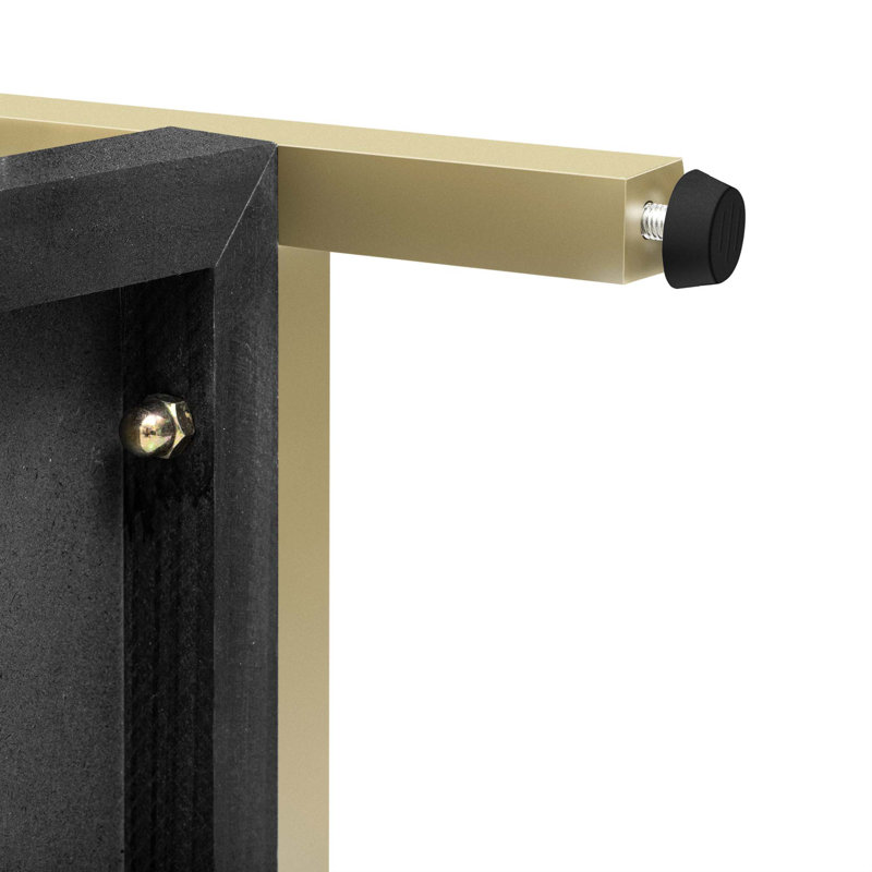 Entryway Table, Console Table With Two Drawers, Retro Hallway Table With Striking Geometric Design, Gold/Black