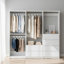 Système de garde-robe autoportant en bois blanc