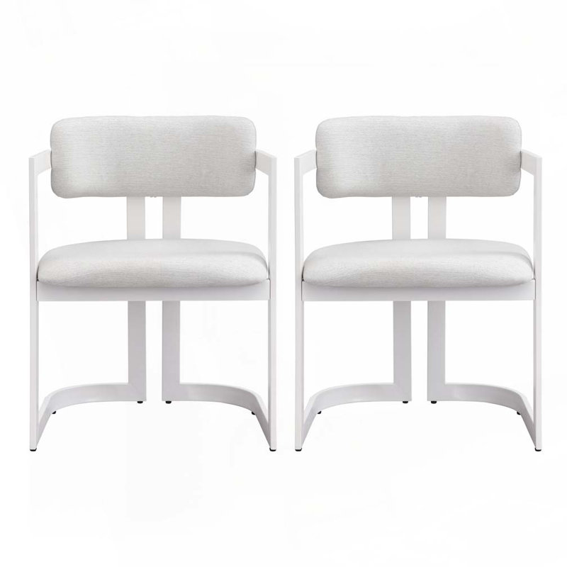 Chaise rembourrée, Blanc, Blanc