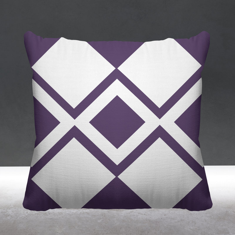 Coussin décoratif intérieur / extérieur Halsey Loop, L 17 po x H 17 po, Mauve