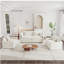 Ensemble de canapé 3 pièces avec coussins et coussins décoratifs, ensemble de canapé comprenant 2 fauteuils et un canapé à 2 places, ensemble de canapé décontracté peu encombrant pour le salon, chenille blanche-904368831