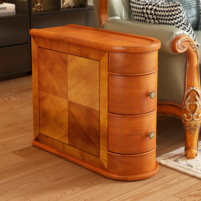 Tables de bout sans assemblage avec rangement, table d'appoint rustique en bois massif pour la maison