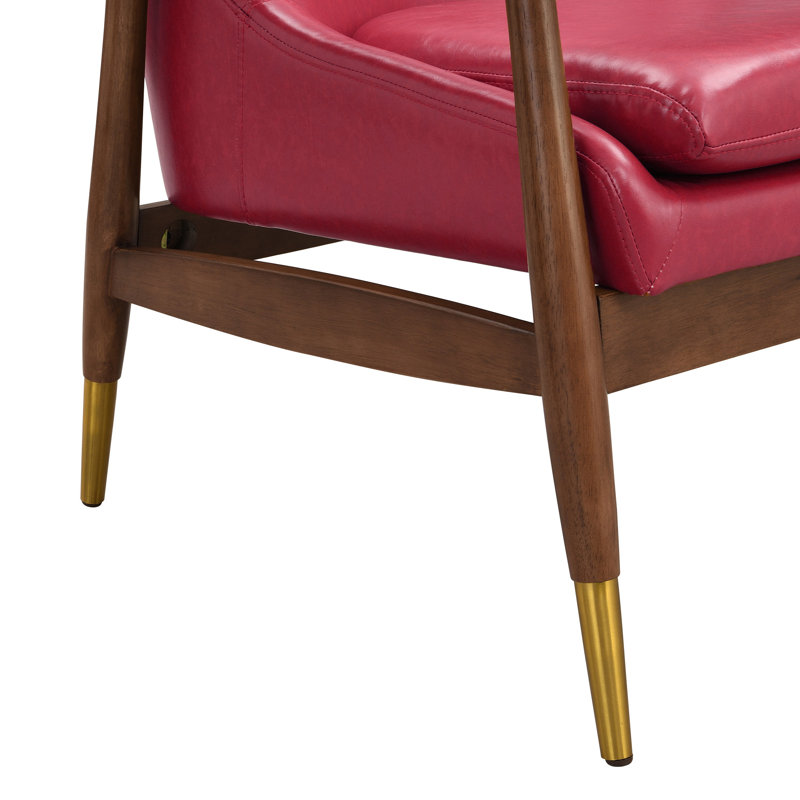 Fauteuil à oreilles de 29 po de large, Similicuir rouge, 2