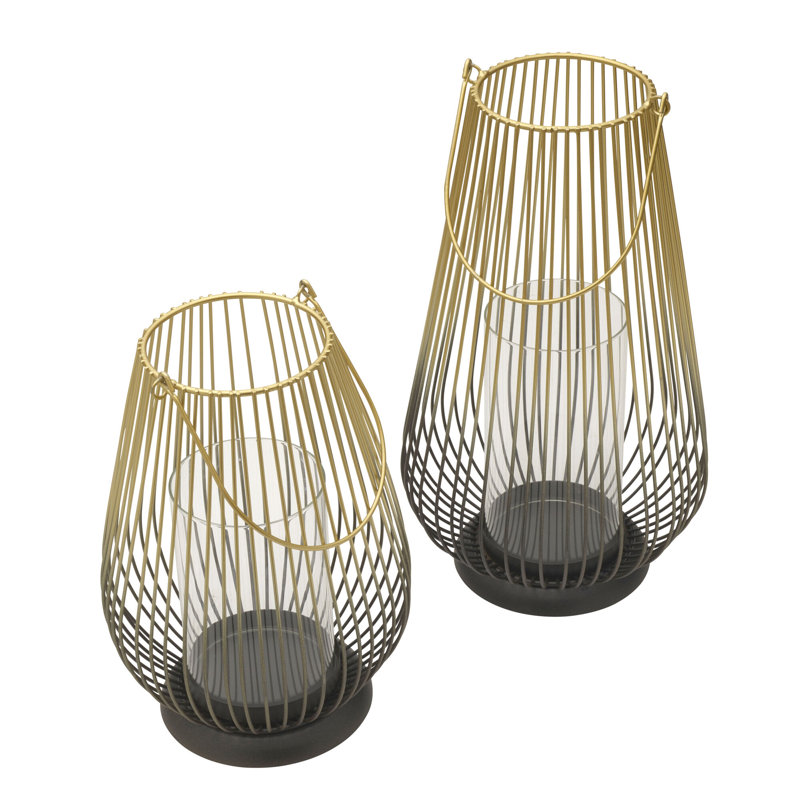 Mikasa Ombre Wire Hurricanes with Glass Inserts