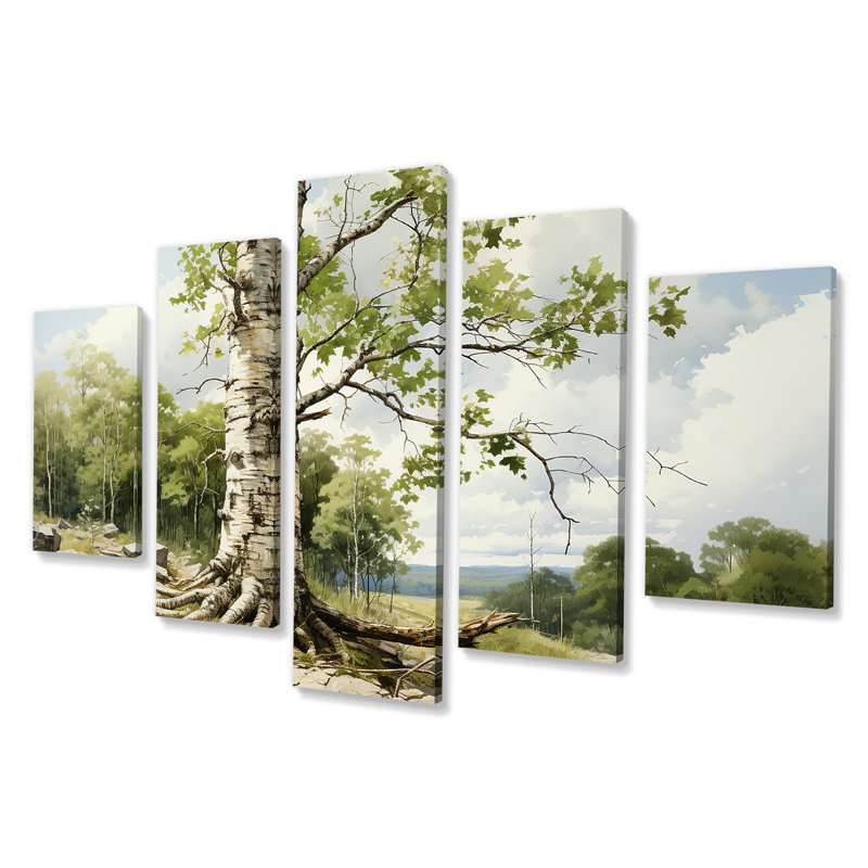 Birch Tree Forest Essence II - Tree Multipanel, art mural