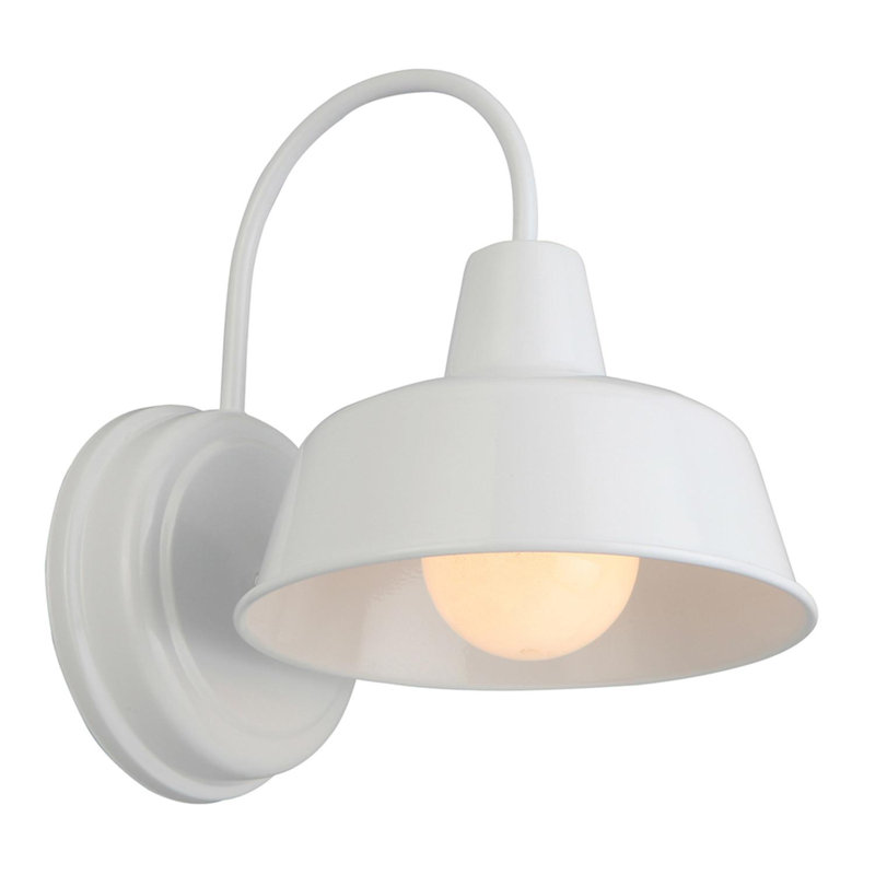 Luminaire de grange d'extérieur Jaklynn, H 11 po x l 8,38 po x P 10,5 po, Blanc