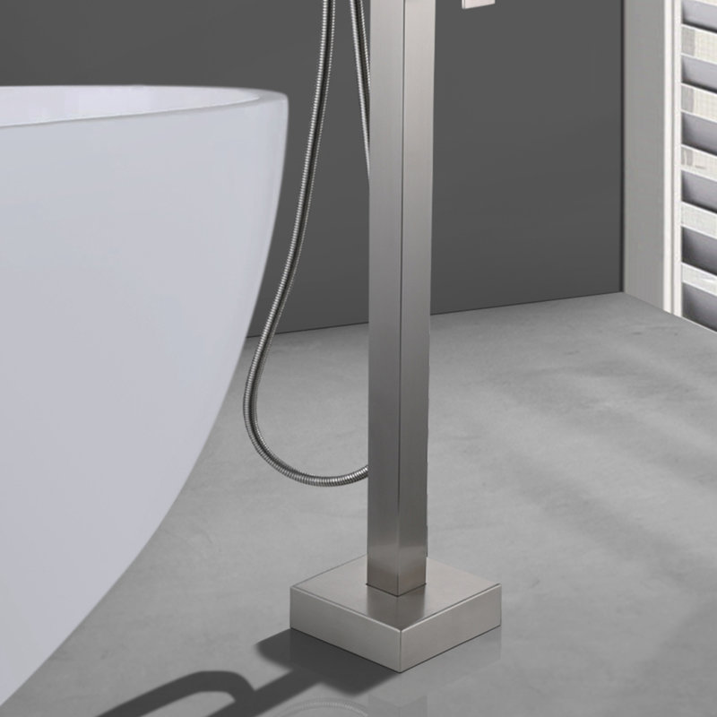 Freestanding Tub Filler with Diverter, Brushed Nickel