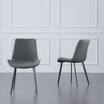 Josman Faux Leather Upholstered Dining Chair with Steel Legs
