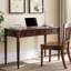 Bureau rectangulaire à 3 tiroirs en bois massif brun noisette-75622290