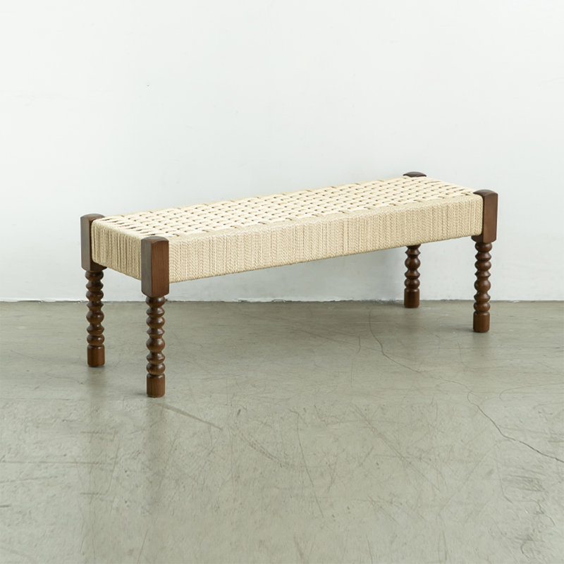 Banc rembourré en noyer foncé, Noyer foncé