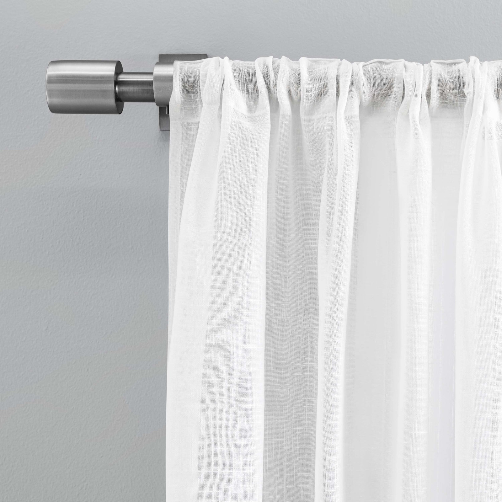 Sheer Curtain Panel, 48" W x 108" L, White