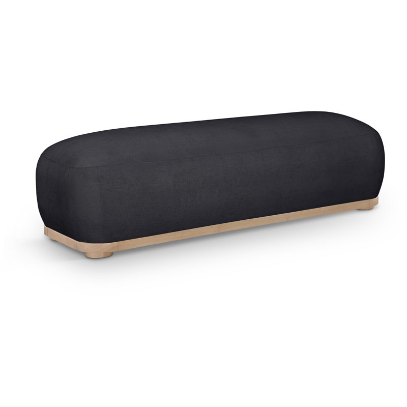 Banc en tissu Calum Chenille, Tissu chenille noir, Natural