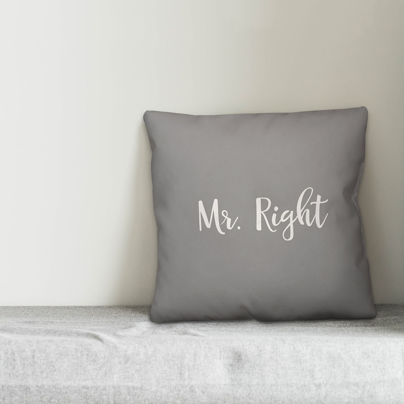  Coussin Mr Right, Gris, Coussin et housse de coussin