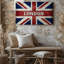 Toile, art texturé et texturé représentant le drapeau de l'Union Jack-1327070512