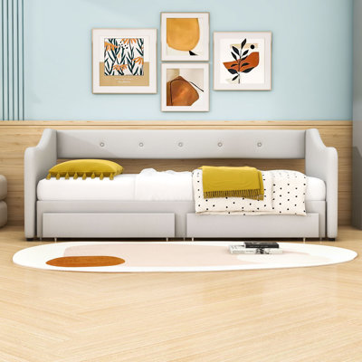 Twin XL Upholstered Daybed with 2 Drawers