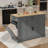 Kitchen Island With Storage Cabinet And Trash Cabinet,  3 Pieces Kitchen Dining Table Set With 2 Stools And Drop Leaf-1583537855