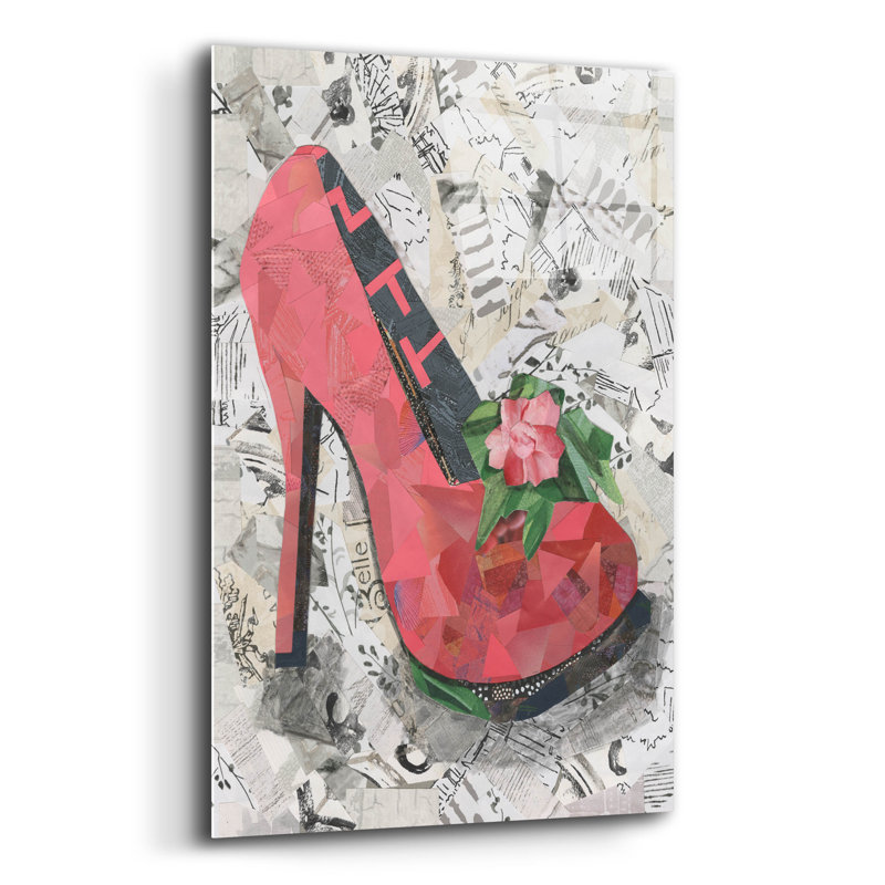  «Couture Shoes 1» par Coco Good, art mural en verre acrylique, 16 po x 24 po