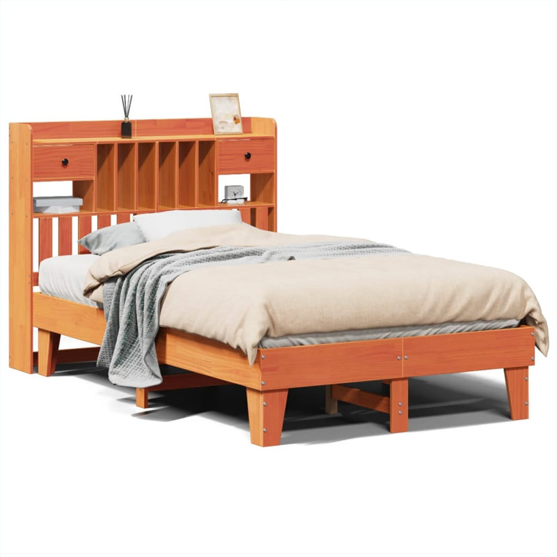Storage Bed, 200 x 200cm, Wax Brown