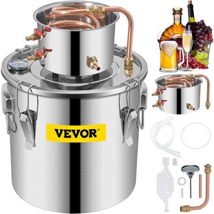 VEVOR Stainless Steel Kettle, 5 GALLON Brewing Pot, Tri Ply Bottom for Beer,  Brew Kettle Pot, Home Brewing Supplies Includes Lid, Handle, Thermometer,  Ball Valve Spigot, Filter, Filter Tray
