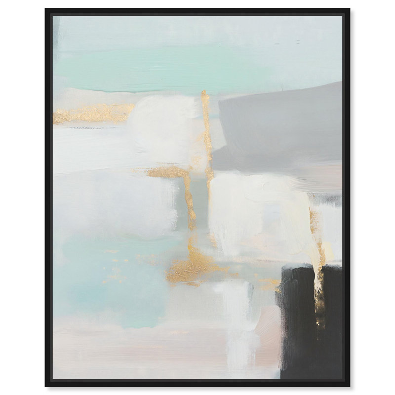 Toile «Pale Radiance II» par Art Remedy, H 21 po x l 17 po, Cadre flottant noir
