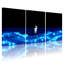 Ensemble de 3 impressions sur toile Blue Waves Moon Night Sparkle Light Ocean Glow-672611753