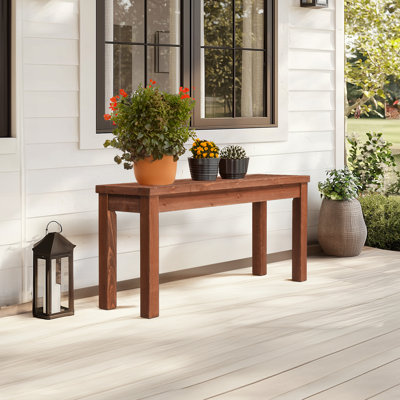 40-Inch Solid Wood Backless Outdoor Bench