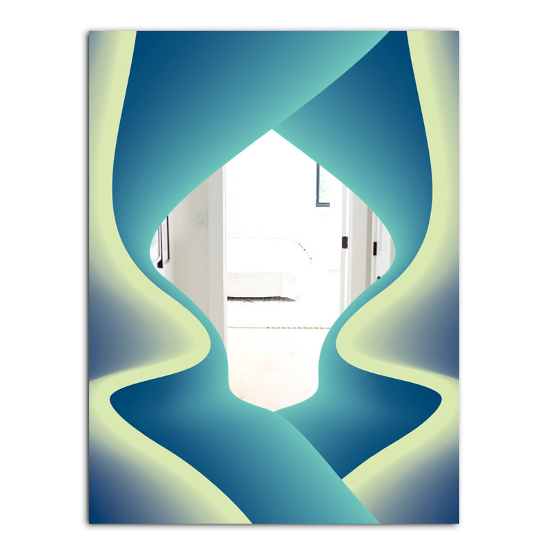 Nebulous Waves 7 Wall Mirror, 24" H x 32" W