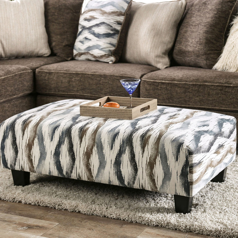 Microfibre douce à motif contemporain multicolore de style contemporain, revêtue de pieds en bois massif effilés, profondeur de 43 pouces, hauteur de 18 po, poids de 40 lb, largeur de 32 lb