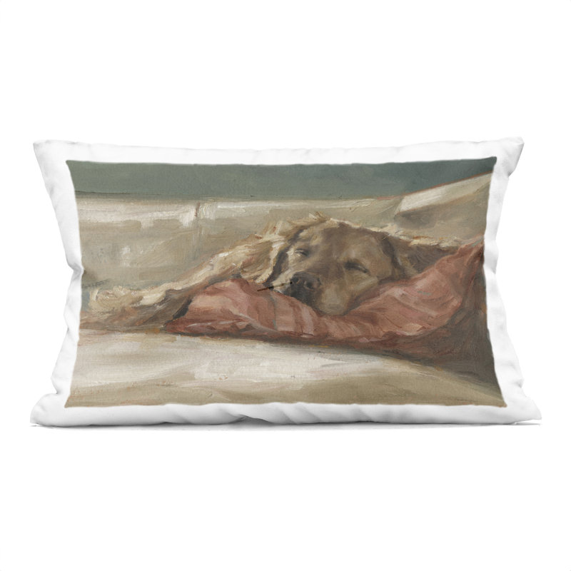 Coussin décoratif Antique Dog Gazing Up, imprimé par Ethan Harper