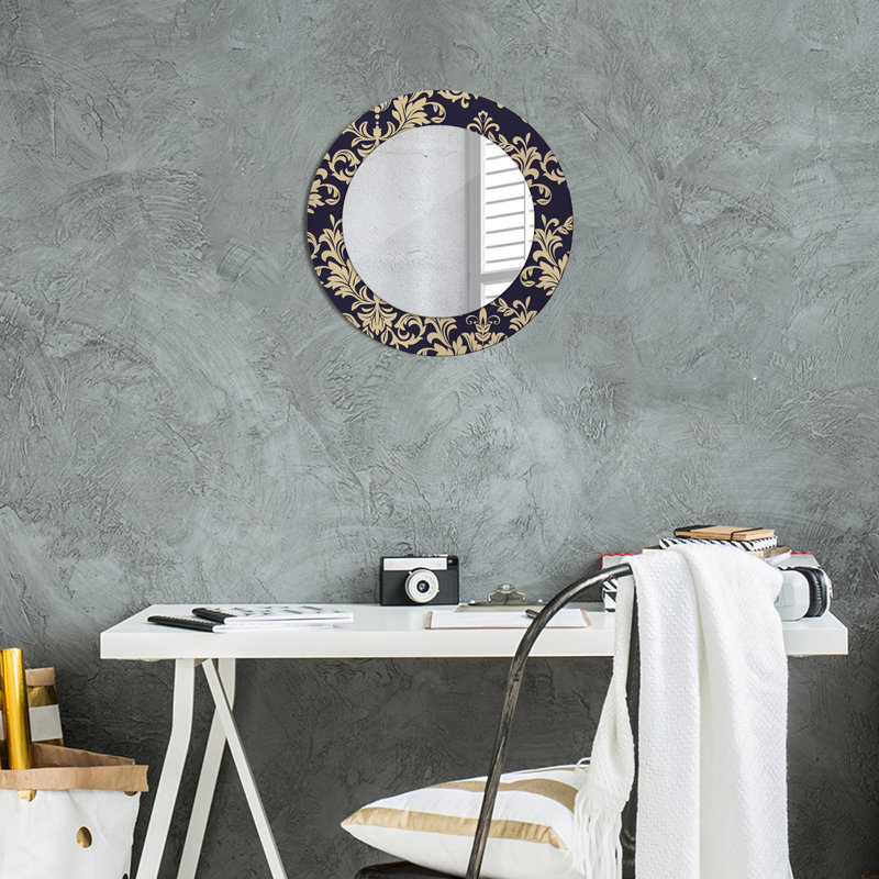 Huldar Glass Flat Wall Mirror, Multicolour Retro Composition, 50cm H x 50cm W