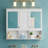 55 Inch Mirror Medicine Cabinet With Open Shelves, Wall Mounted Home Storage With Doors & Mirror, Adjustable Shelf, Bathroom Storage Cabinet Over Toilet