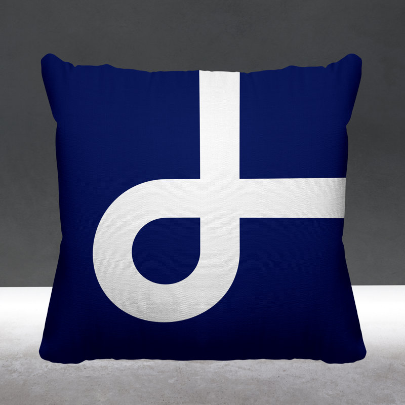 Coussin intérieur / extérieur Channing, L 15 po x H 15 po, Bleu marine