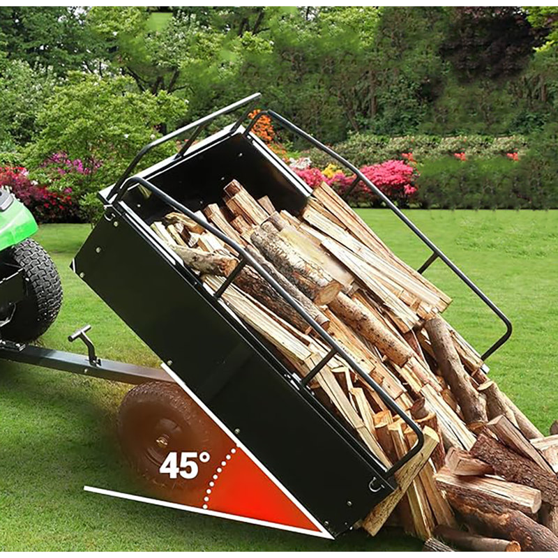 Garden Multifunctional Trailer With Detachable Sides Suitable For Lawn Mowers And Tractors