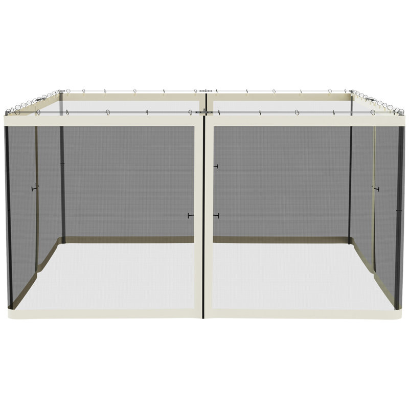 Filet de remplacement en treillis de 13 pi x 13 pi pour abris de jardin et tentes à auvent avec fermetures à glissière (paroi latérale seulement)