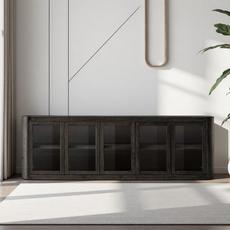 Vitrine American Retro Design, Noir