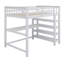 Lit mezzanine avec tablettes de rangement et bureau sous le lit-1140878369